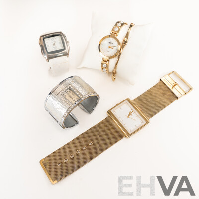 Quicksilver 'Jersey' Ladies Dress Watch, A2301G with Eclipse Watch Set & (2) Cuff Watches