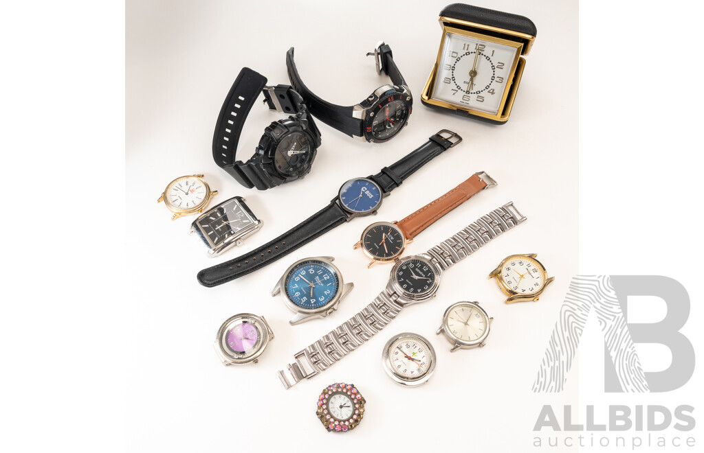 Mambo Watch, Equity Hong Kong Travel Clock & Assortment of Other Watches in Various Condition