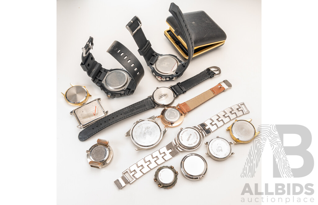 Mambo Watch, Equity Hong Kong Travel Clock & Assortment of Other Watches in Various Condition