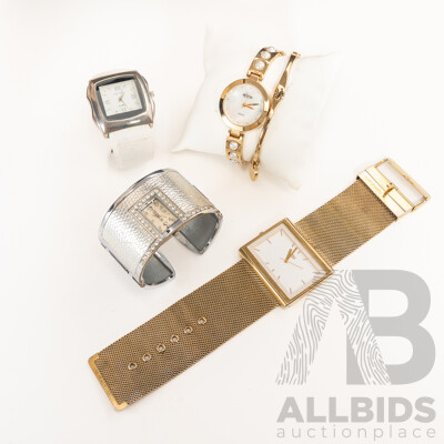 Quicksilver 'Jersey' Ladies Dress Watch, A2301G with Eclipse Watch Set & (2) Cuff Watches
