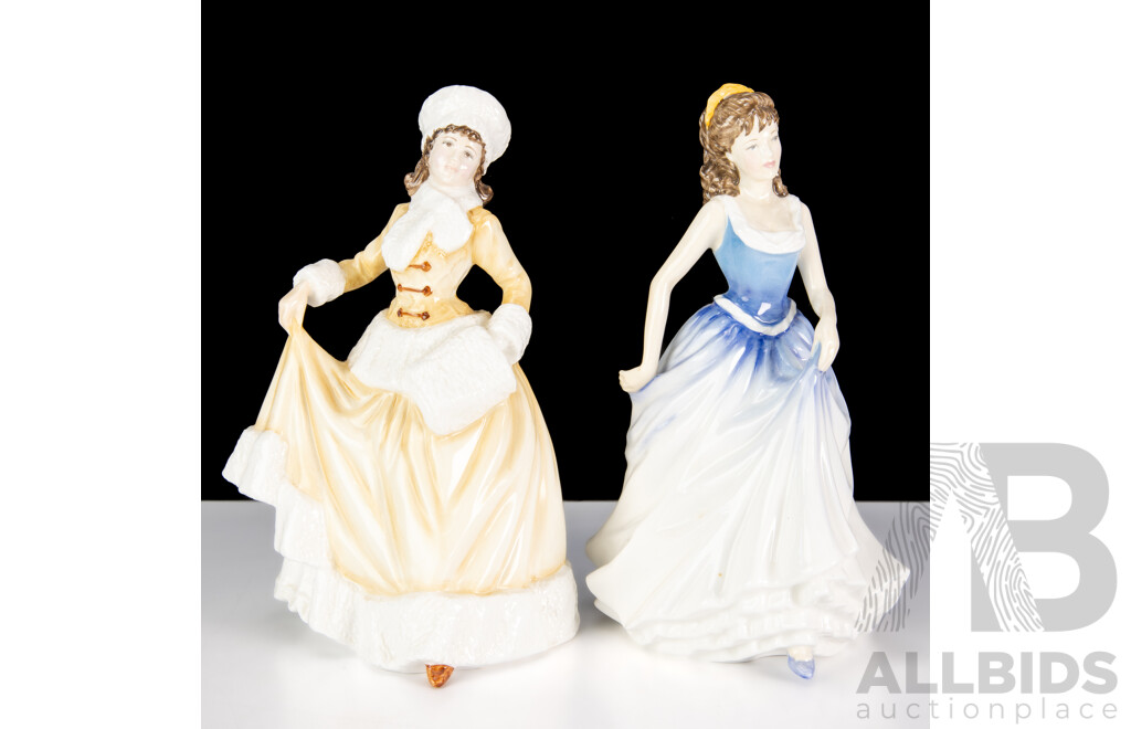 Two Royal Doulton Porcelain Lady Figures, Michelle HN 4158 Modelled by Nada Pedley & Natasha HN 4154