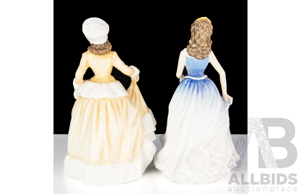 Two Royal Doulton Porcelain Lady Figures, Michelle HN 4158 Modelled by Nada Pedley & Natasha HN 4154