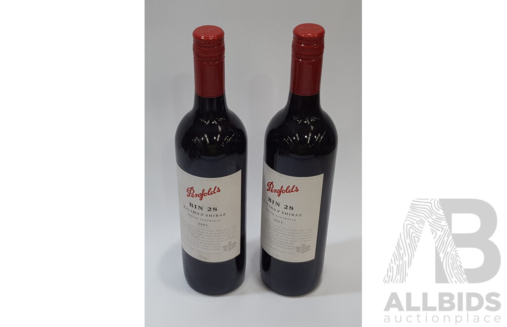 Penfolds Bin 28 Kalimna Shiraz 2004 750ml - Lot of Two