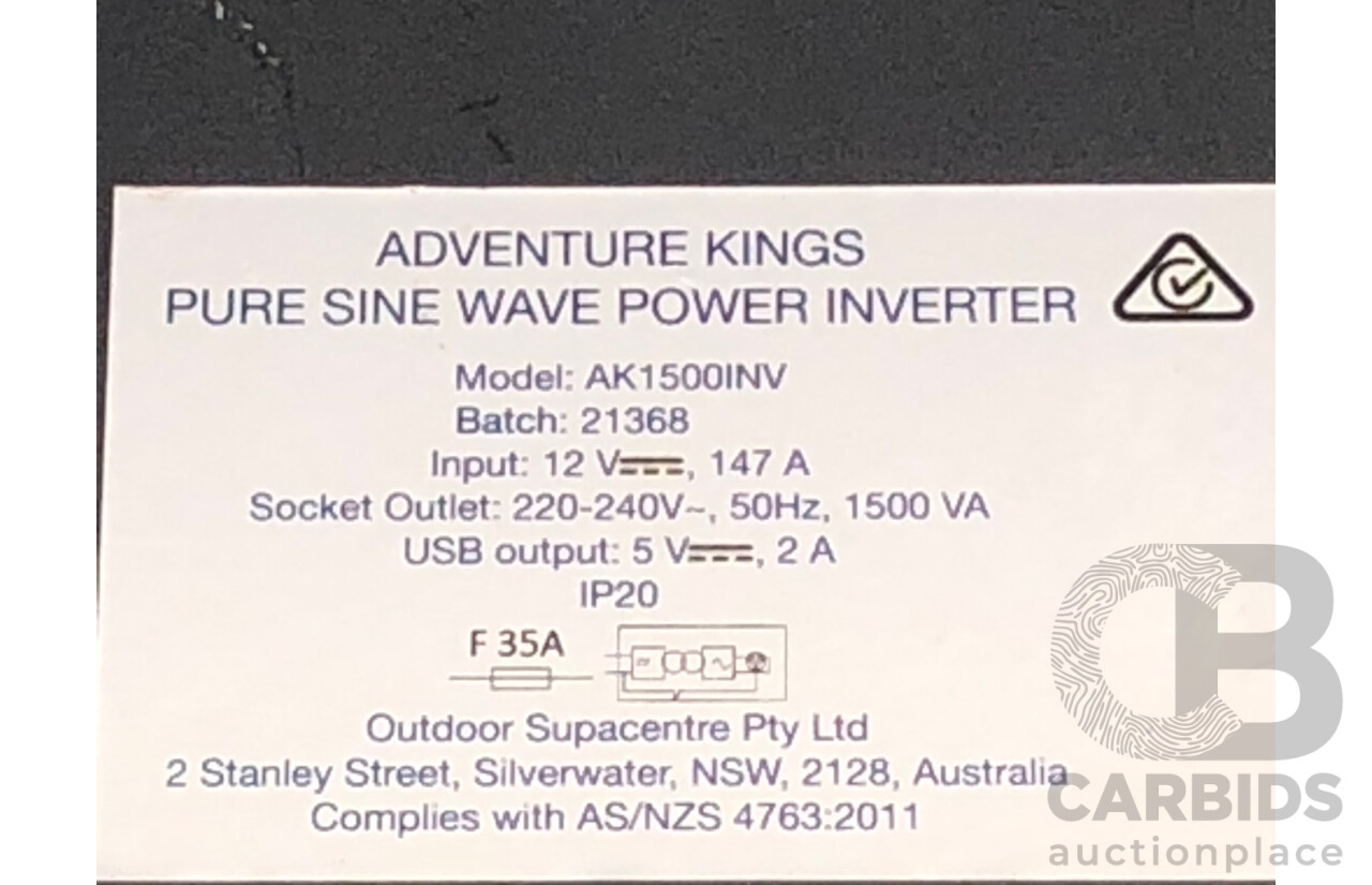 Kings 1500 Watt Pure Sine Wave Power Inverter