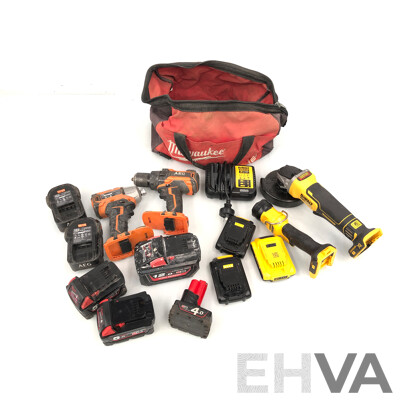 Milwaukee Tool Bag with DeWalt, AEG Power Tools and Milwaukee Power Tool Batteries