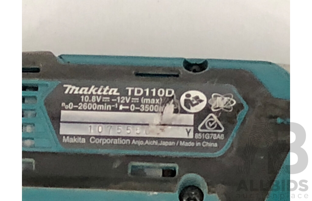 Makita Cordless 12 Volt Lithium Ion Hex Impact Driver
