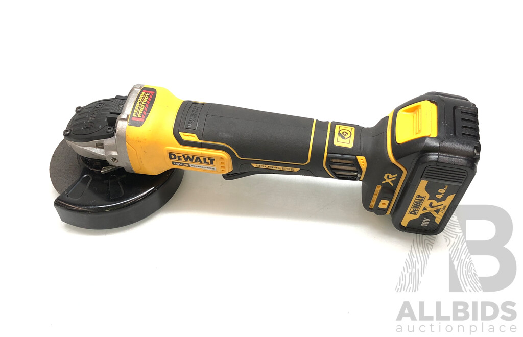 DeWalt 18V XR Li-Ion Brushless Cordless 125mm Paddle Switch Angle Grinder