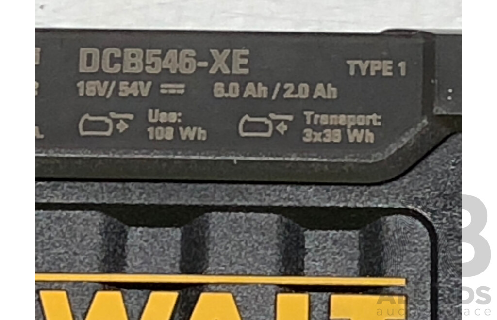 DeWalt 54v XR Flex 18 Volt Lithium Ion Batteries - Lot of Three