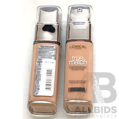 Loreal True Match Liquid Foundation 30ml - Lot of Two - New
