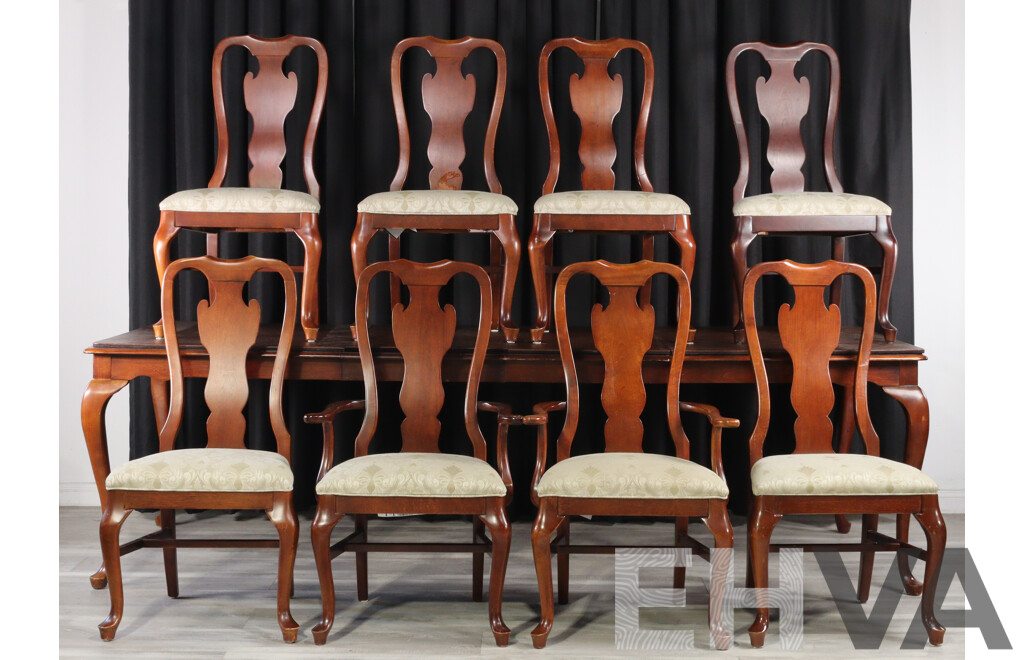 Drexel Nine Piece Dining Suite in Extension Table, Six Chairs and Two Carvers