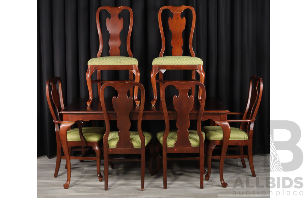 Drexel Seven Piece Dining Suite Inc Table, Four Chairs and Two Carvers