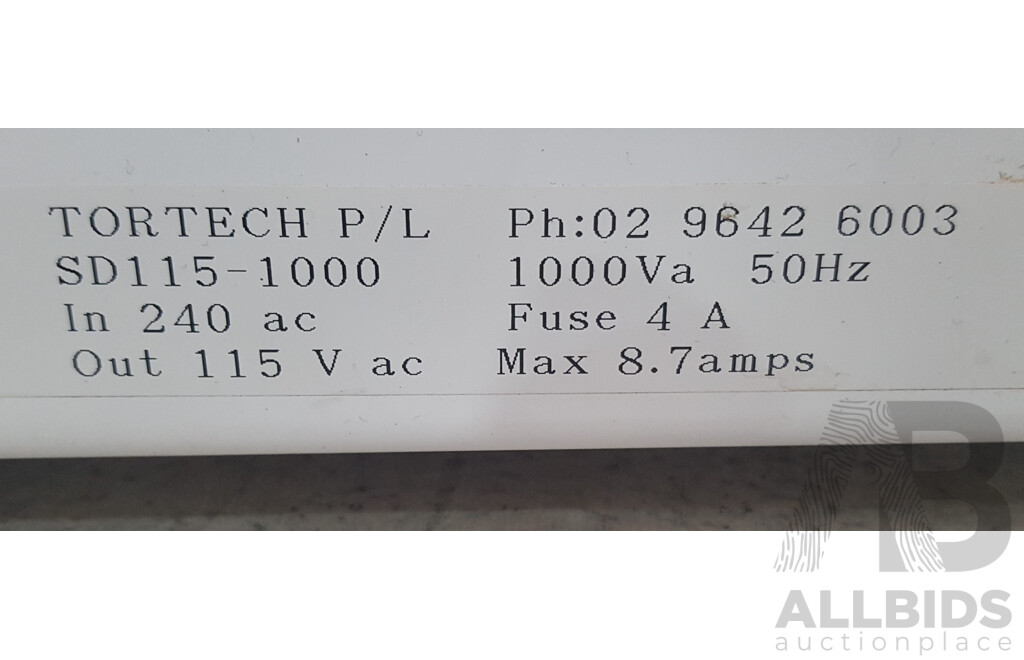 Tortech (SD115-1000) 240V to 115V Step-Down Transformer