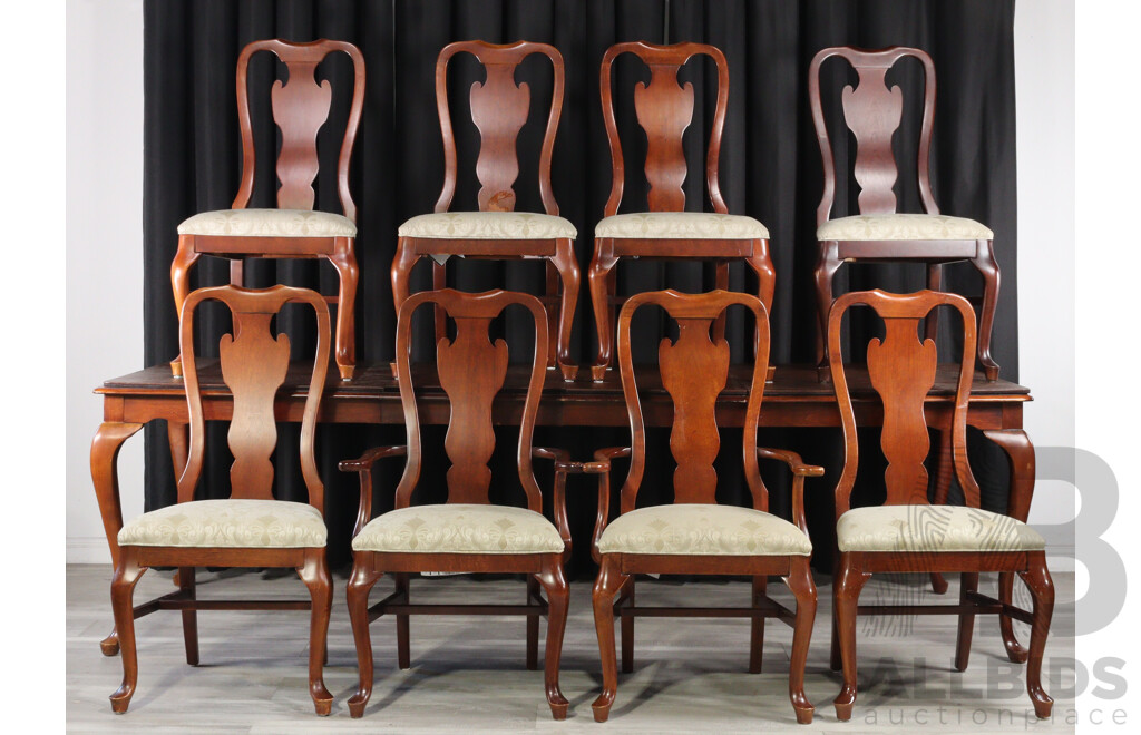 Drexel Nine Piece Dining Suite in Extension Table, Six Chairs and Two Carvers