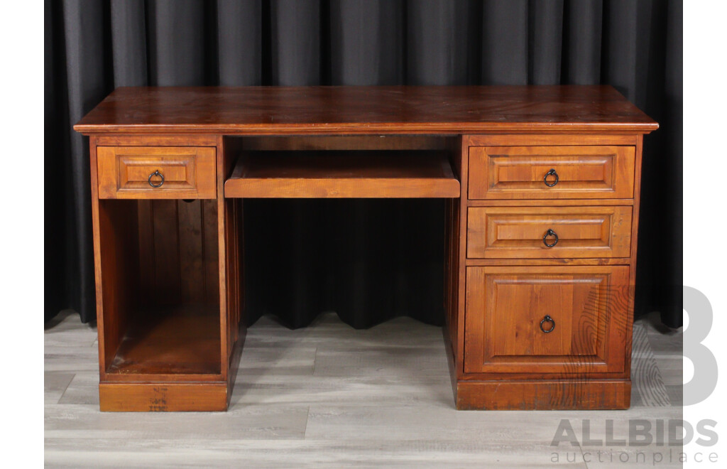 Twin Pedestal Timber Desk by Timberland Furniture