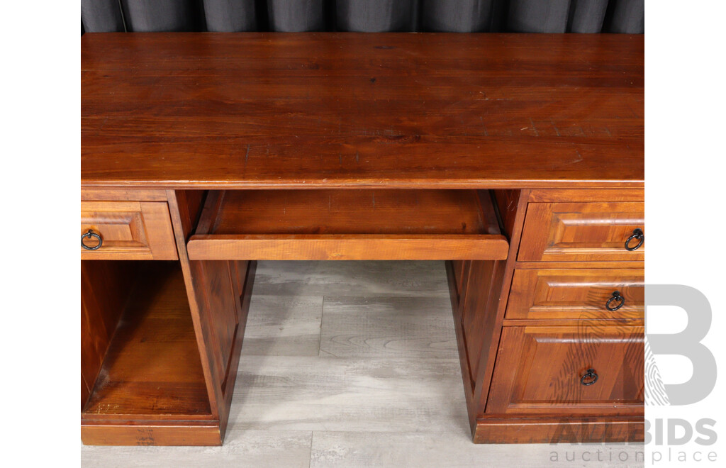 Twin Pedestal Timber Desk by Timberland Furniture