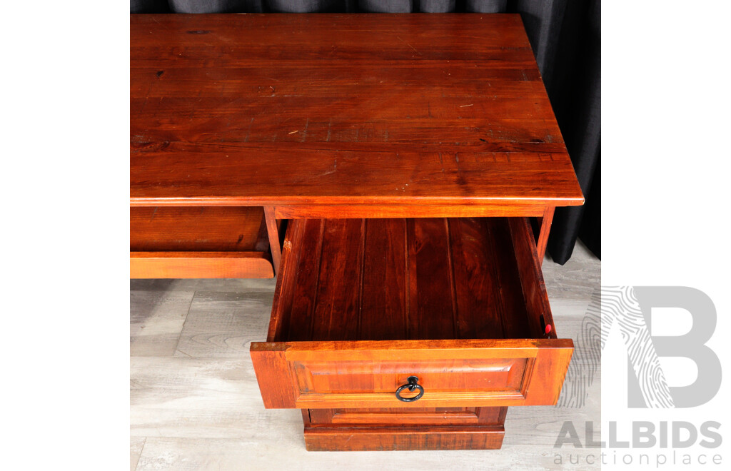 Twin Pedestal Timber Desk by Timberland Furniture