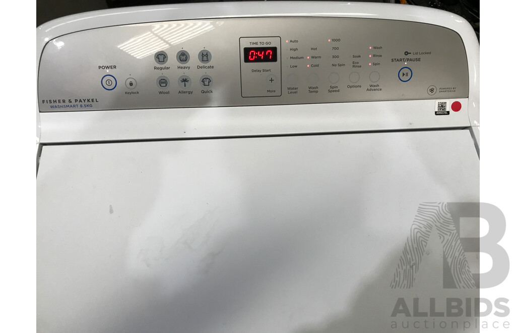 Fisher & Paykel 8.5kg Top Loader Washing Machine