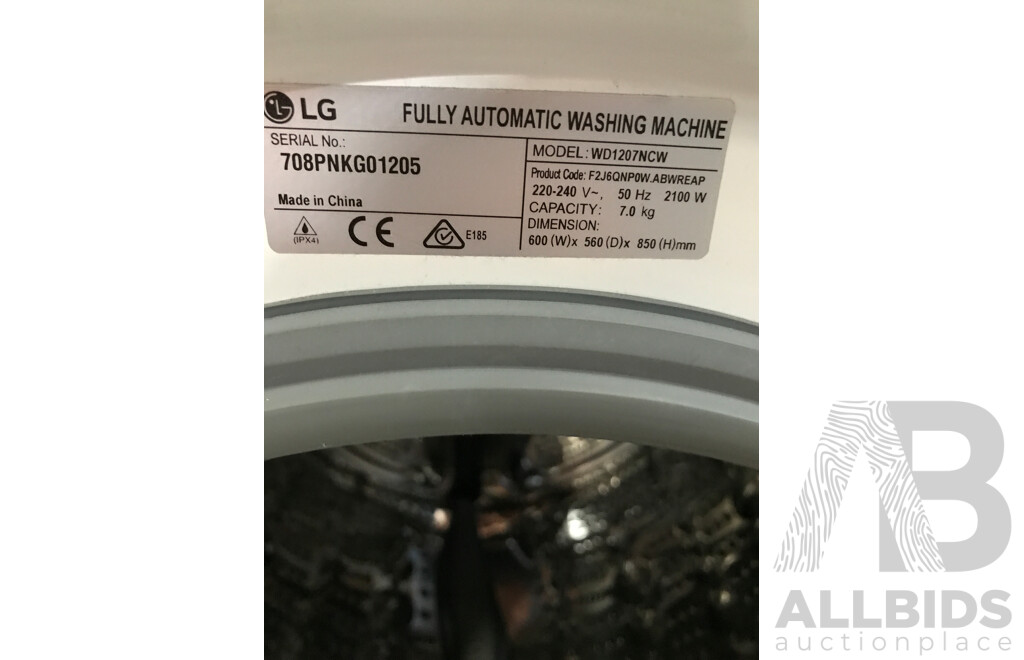 LG 7kg Front Loader Washing Machine
