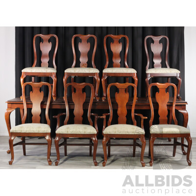 Drexel Nine Piece Dining Suite in Extension Table, Six Chairs and Two Carvers