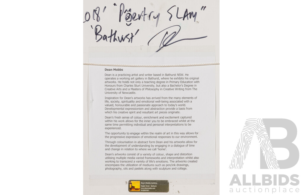 Dean Mobbs, (20th Century, Australian), Poetry Slam (2018), Original Pen & Ink Drawing, 52 x 62 cm (frame)