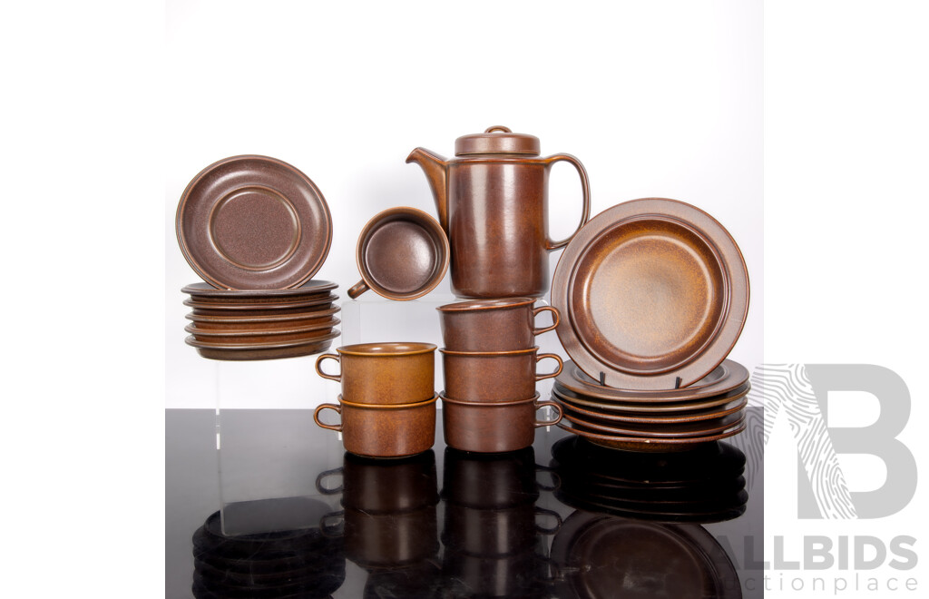 Mid Century Arabia Ruska 19 Piece Stoneware Coffee Service