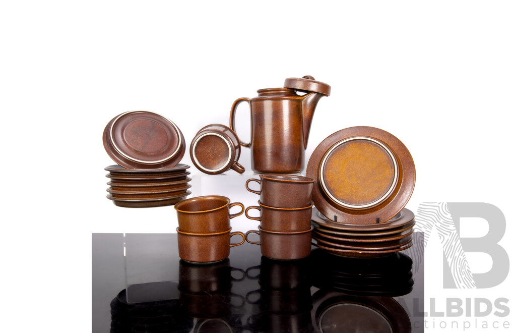 Mid Century Arabia Ruska 19 Piece Stoneware Coffee Service
