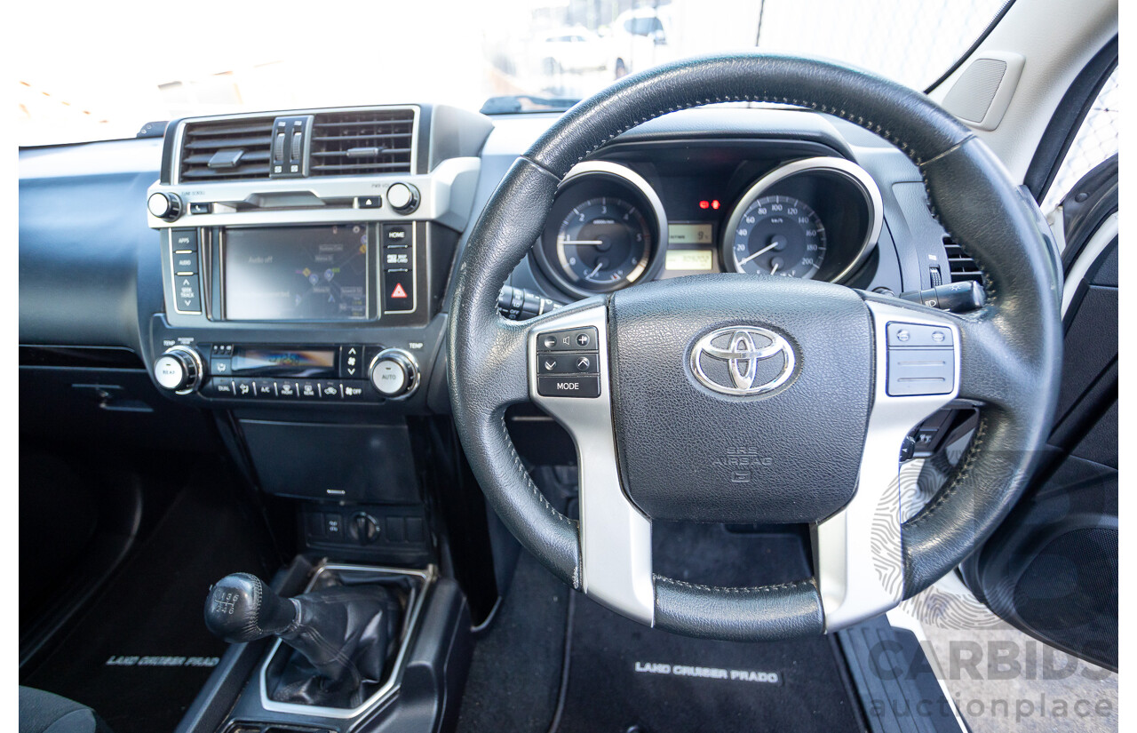 03/2016 Toyota Landcruiser PRADO GXL (4x4) GDJ150R MY16 4D Wagon White Turbo Diesel 2.8L - 7 Seats