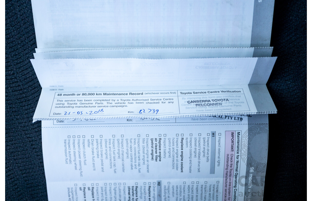 03/2016 Toyota Landcruiser PRADO GXL (4x4) GDJ150R MY16 4D Wagon White Turbo Diesel 2.8L - 7 Seats