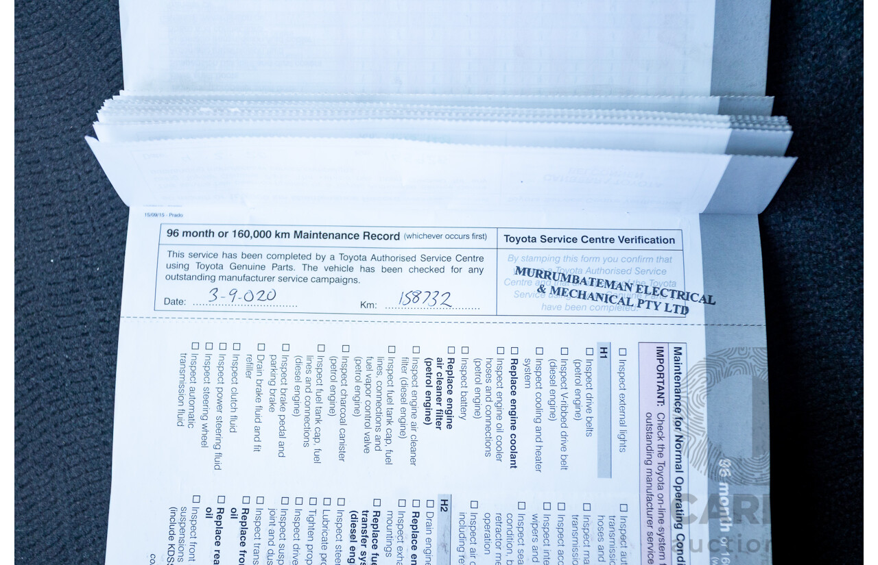 03/2016 Toyota Landcruiser PRADO GXL (4x4) GDJ150R MY16 4D Wagon White Turbo Diesel 2.8L - 7 Seats