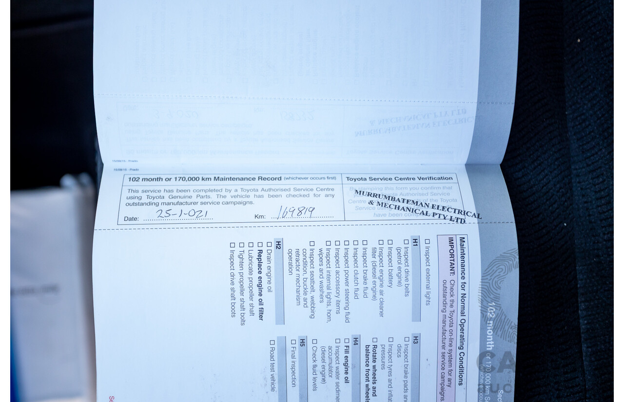 03/2016 Toyota Landcruiser PRADO GXL (4x4) GDJ150R MY16 4D Wagon White Turbo Diesel 2.8L - 7 Seats