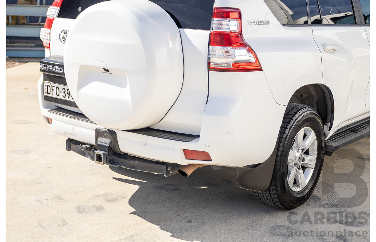 03/2016 Toyota Landcruiser PRADO GXL (4x4) GDJ150R MY16 4D Wagon White Turbo Diesel 2.8L - 7 Seats