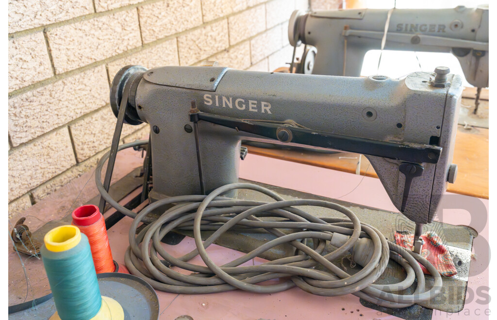 Quantity of 3 Industrial Antique Sewing Machines