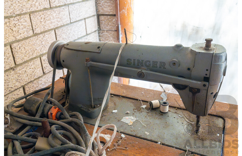 Quantity of 3 Industrial Antique Sewing Machines