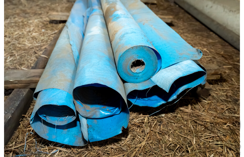Quantity of 5 Rolls of Blue Plastic