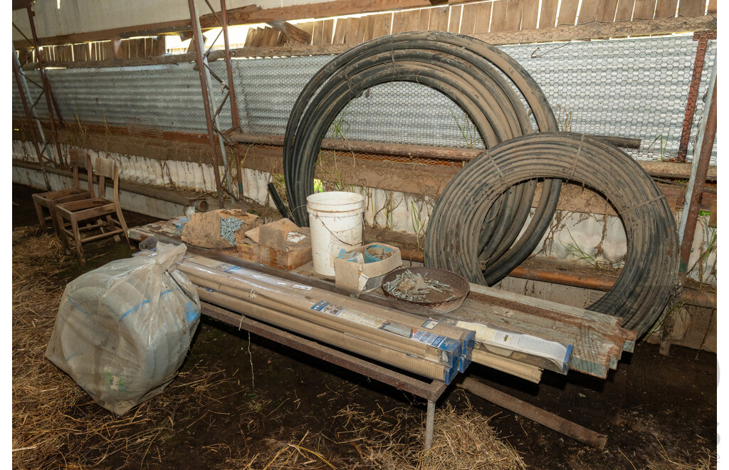 Assorted Job Lot - Ag Line, Poly Pipes and Assorted Screws/Hinges ETC