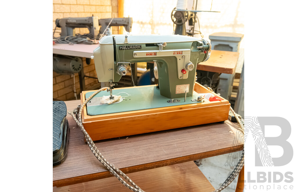 Hallmark Vintage Sewing Machine on Retro Sewing Table