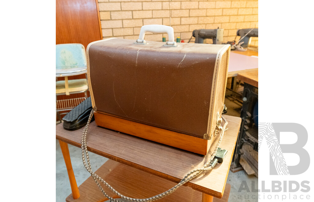 Hallmark Vintage Sewing Machine on Retro Sewing Table