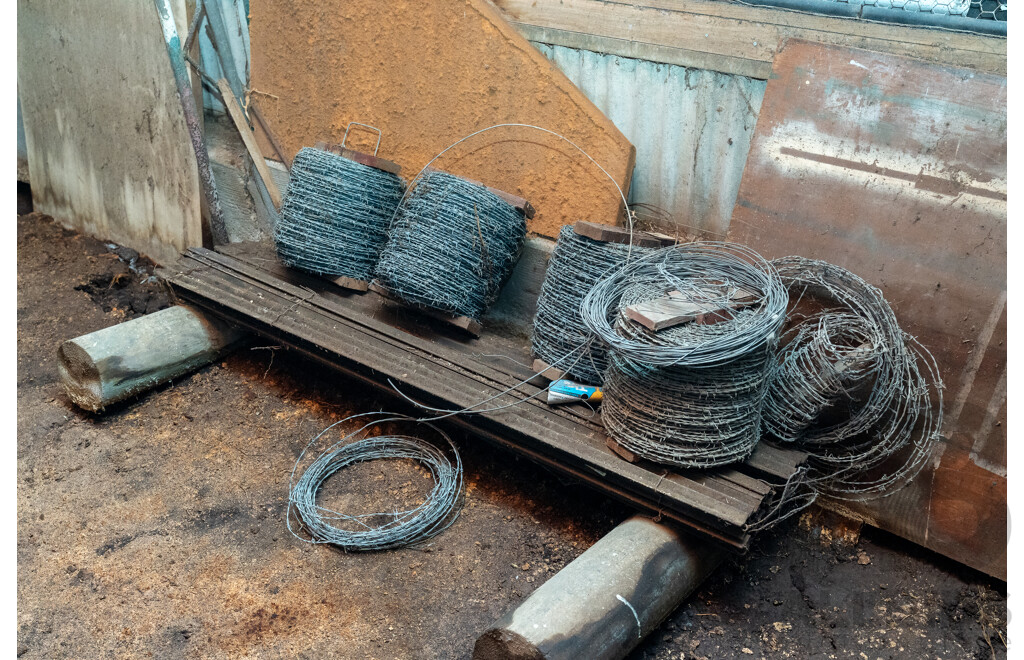 Quantity of Barbed Fencing Wire and Star Pickets ETC