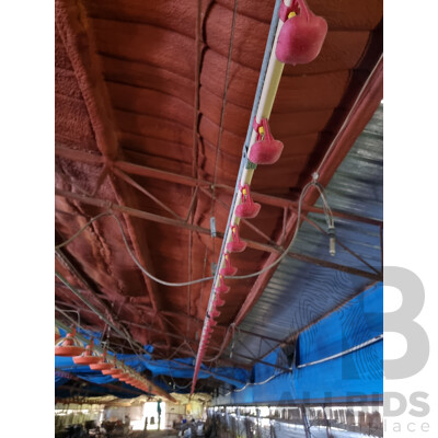 Quantity of 4 (100m) Poultry Shed Gamma Feeders & Watering Pulley Systems