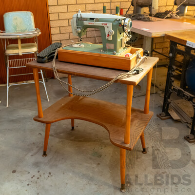 Hallmark Vintage Sewing Machine on Retro Sewing Table