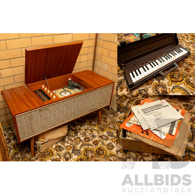 Assorted Job Lot - Precedent Stereophonic Record Player, Assorted Records and Yamaha Miniture Keyboard ETC