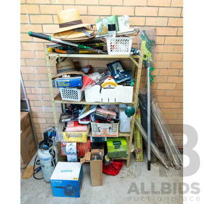 Contents & Shelf - Assorted Gardening & Painting Accessories ETC