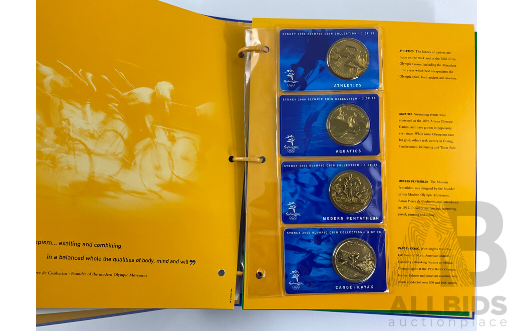 Australian 2000 Five Dollar Coin Collection and Folder, Sydney Olympics - Face Value $140