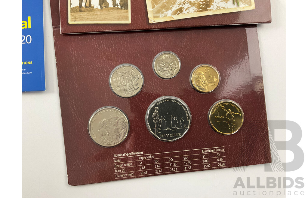 Australian 2005 UNC Coin Set, 2020 Two Dollar Coin - Paralympics, 1992 Olympic Gold Olympic Medal Collection