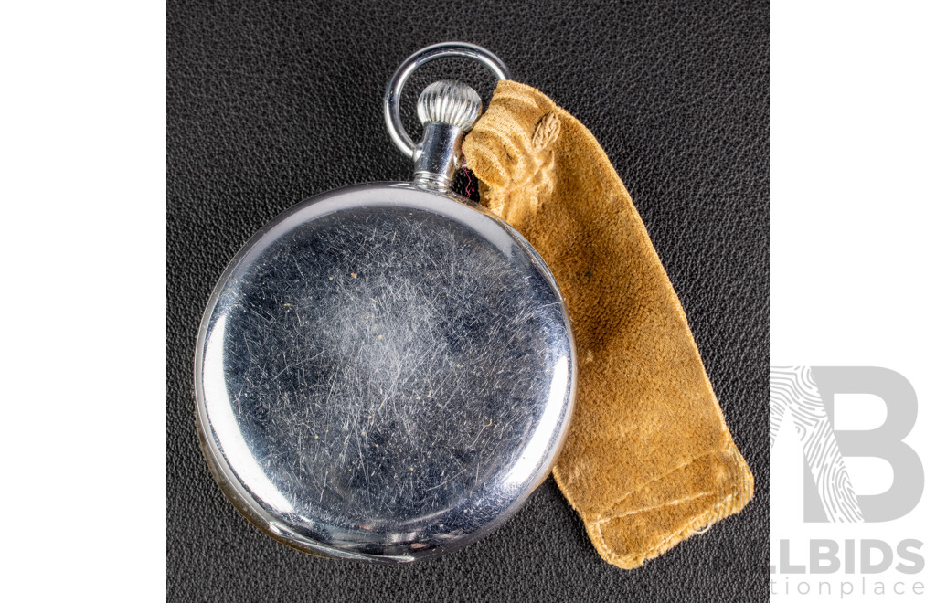 Vintage AJC WWII Era British Military 48mm Stopwatch/pocket Watch, Stainless Steel, Swiss Made