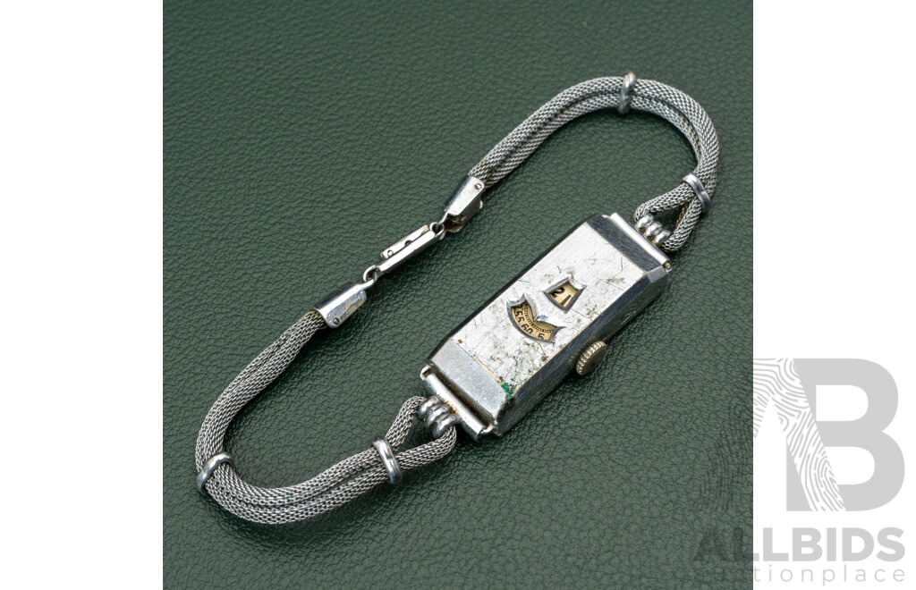 1920's Art Deco Ladies Rare Vintage Jump Hour Wrist Watch - Working