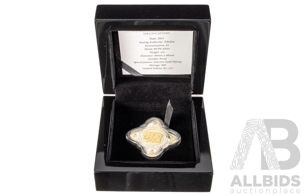 New Zealand 2021 Silver Proof One Dollar Coin with Gold Plating, The Three Kings of 1936 .999