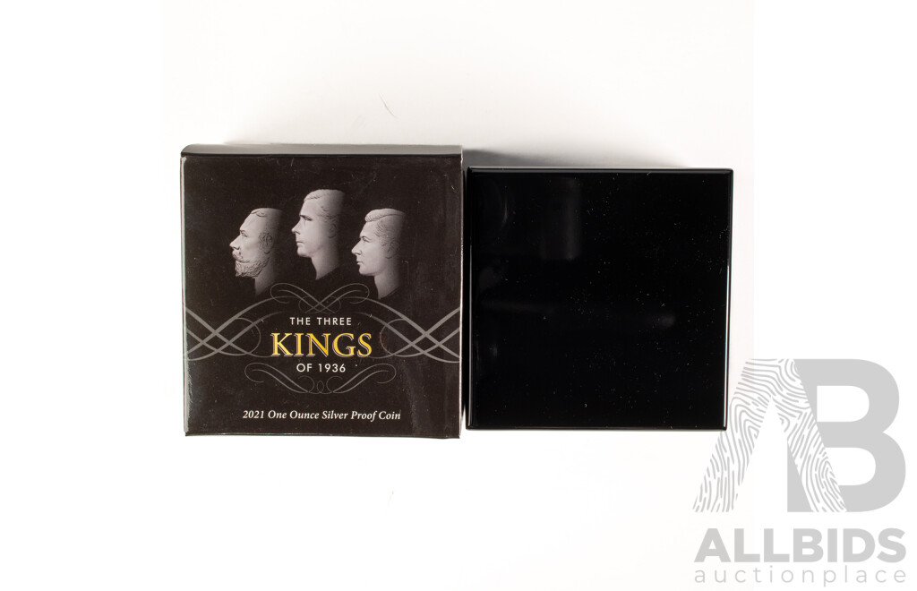 New Zealand 2021 Silver Proof One Dollar Coin with Gold Plating, The Three Kings of 1936 .999