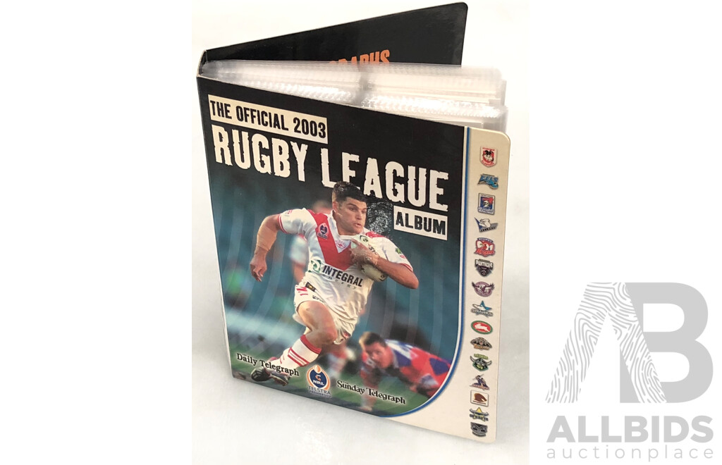 the Official 2003 Australian Rugby League Collector Cards Album with  Full Set of Cards