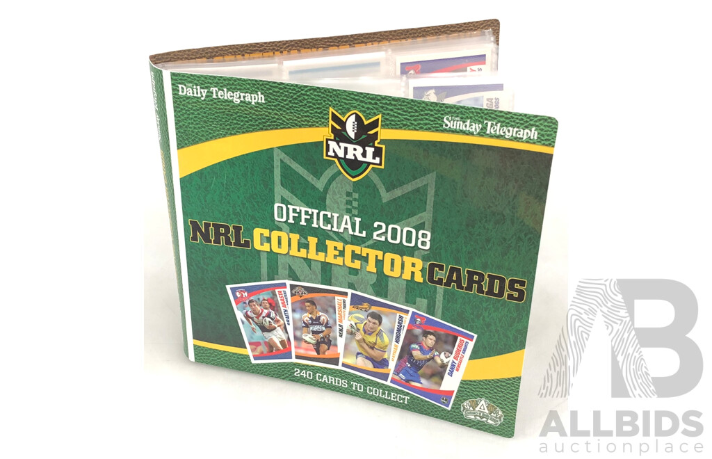 the Official 2008  NRL Collector Cards Album with  Partial Set of Cards